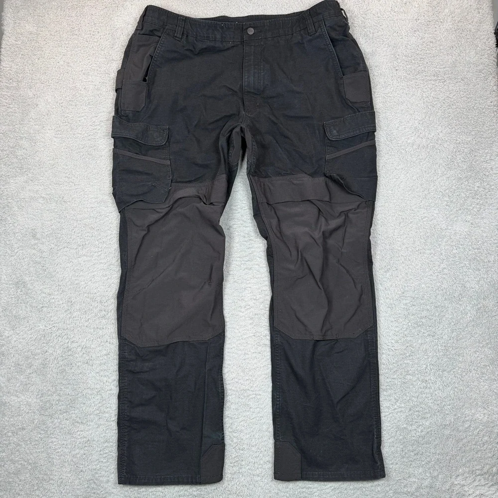 Carhartt Mens Black Rugged Flex Steel Cargo Pants Relaxed Fit 103335 BLK 42x32